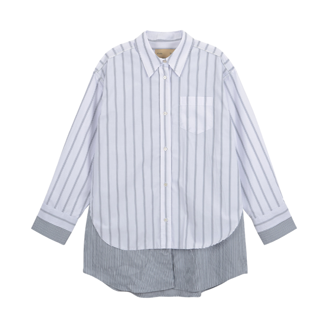 MK2312SH003M0GY (W) Matin Kim Double Layers Stripe Shirt Grey