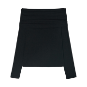 BEMUSE MANSION Luna Off Shoulder Top Black