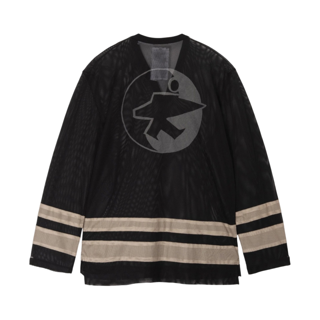 스투시 x 아워레가시 워크샵 하키 저지 블랙 베이지 마이티 메쉬(Stussy x Our Legacy Work Shop Hockey Jersey Black Beige Mighty Mesh)