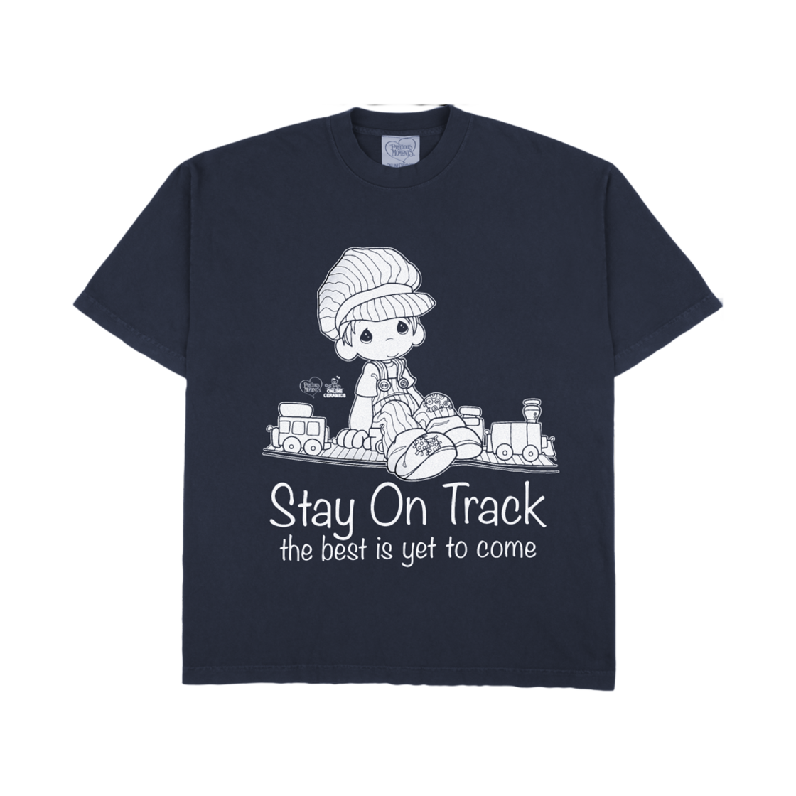 온라인 세라믹스 프레셔스 모먼트 스테이 온 트랙 티셔츠 네이비(Online Ceramics Precious Moments Stay On Track T-Shirt Navy)