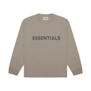 Essentials 3D Silicon Applique Boxy Long Sleeve T-Shirt Taupe - 20FW