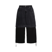 MJD Washed Detachable Baggy Pants Black