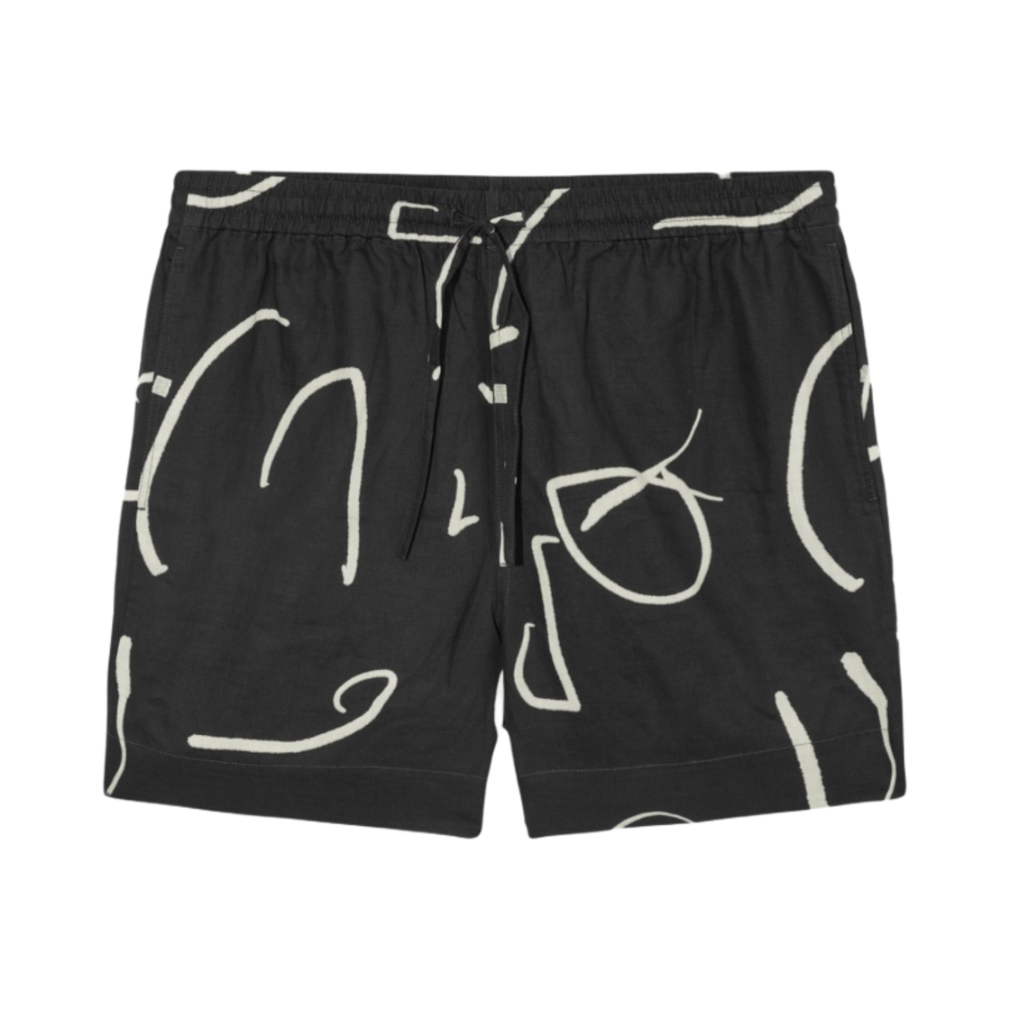 코스 앱스트랙트 프린티드 라이트웨이트 쇼츠 블랙 화이트(COS Abstract Printed Lightweight Shorts Black White) - 1