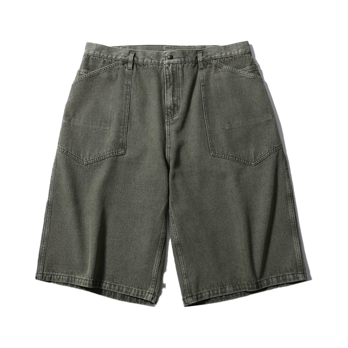PMF025-02DN03-OL [SS25] moif Wide M35 Shorts Olive Denim