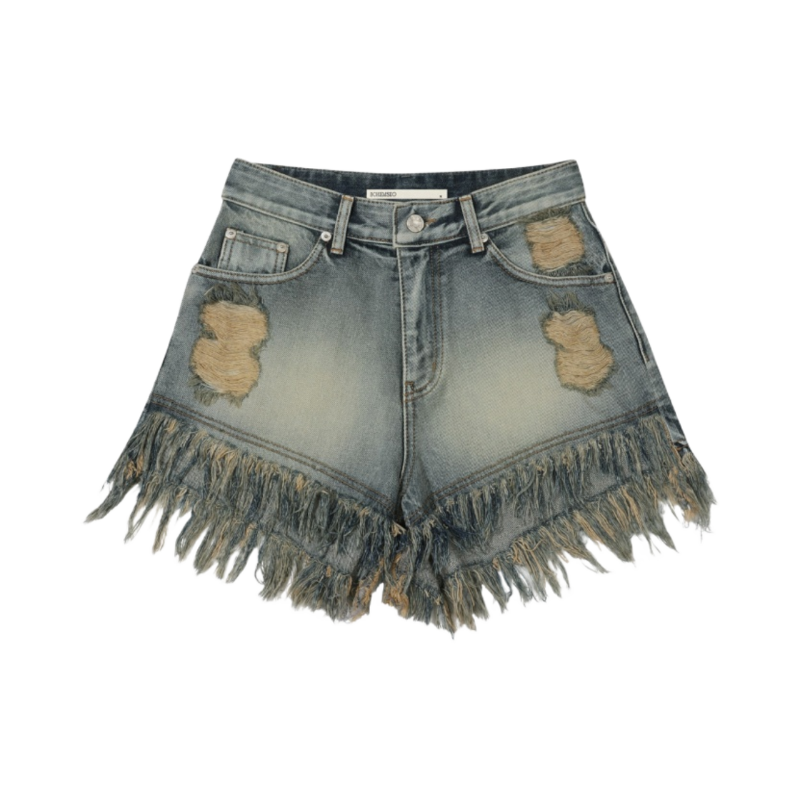 (W) 보헤미안 서울 데미지 워싱 쇼츠 블루 (23년 버전)((W) Bohemian Seoul Damage Washig Shorts Blue (23 Ver.))