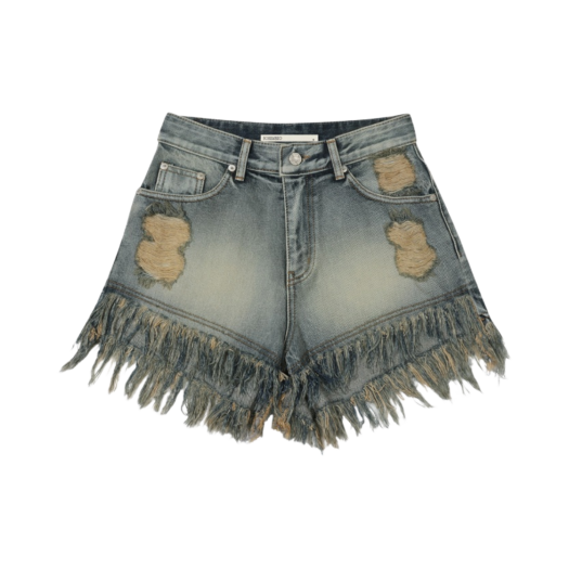 パンツ bohemianseoul DAMAGE WASHING SHORTS 보헤미안 서울(BOHEMSEO) DAMAGE WASHING SHORTS, BLUE - 사이즈