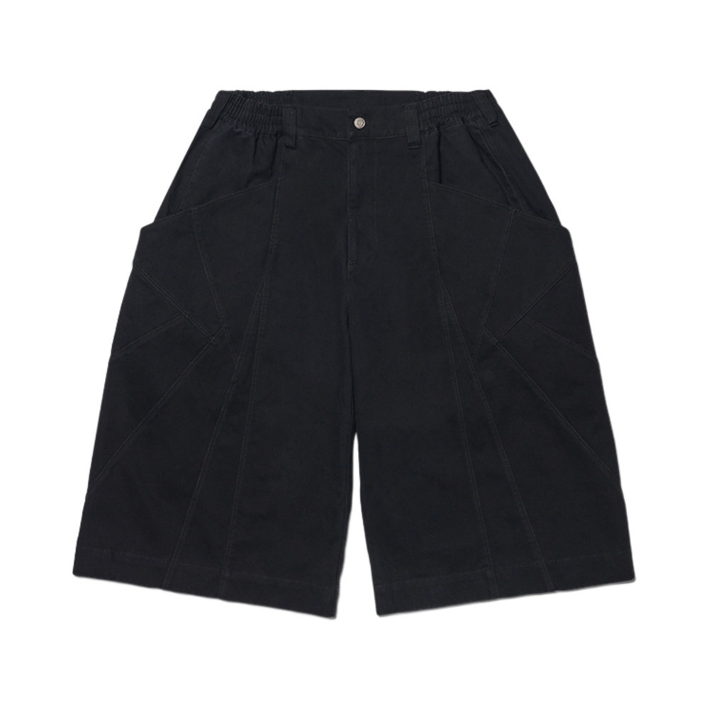 노매뉴얼 다이애그널 포켓 버뮤다 팬츠 워시드 블랙