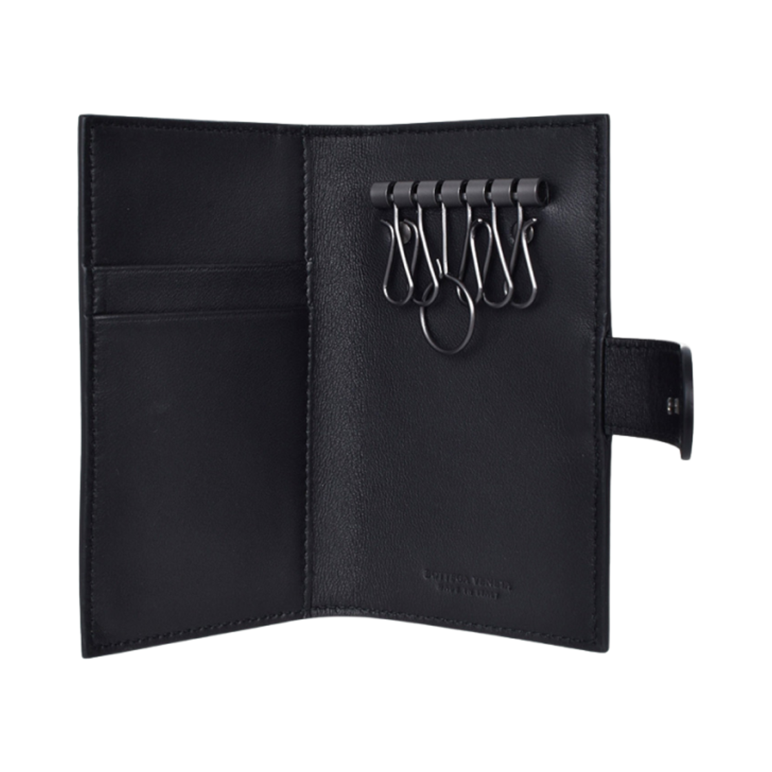 보테가 베네타 인트레치아토 카드 키 케이스 블랙(Bottega Veneta Intrecciato Card Key Case Black) - 3