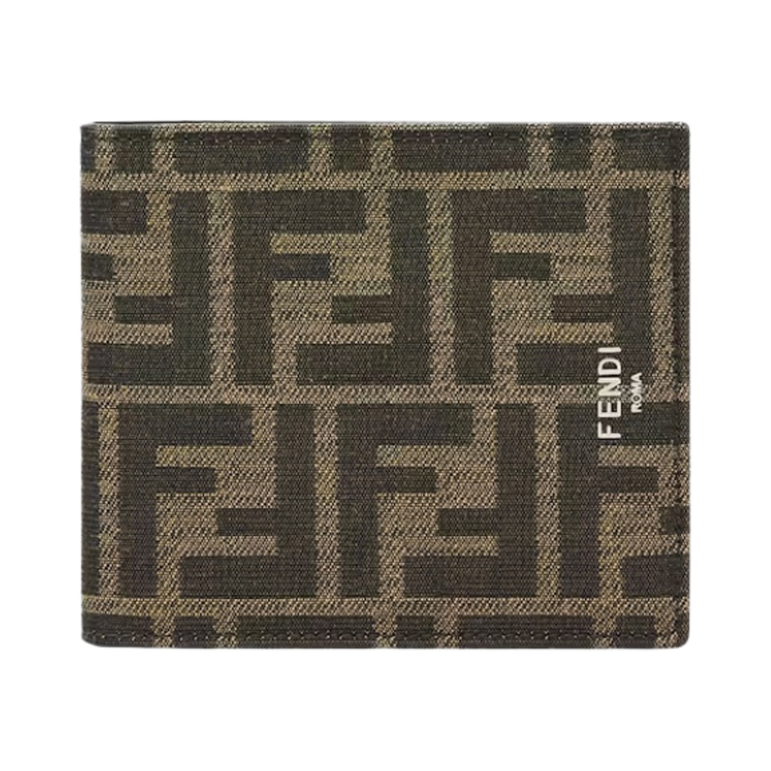 7M0169ALWKF0L3T Fendi FF Fabric Bifold Wallet Brown