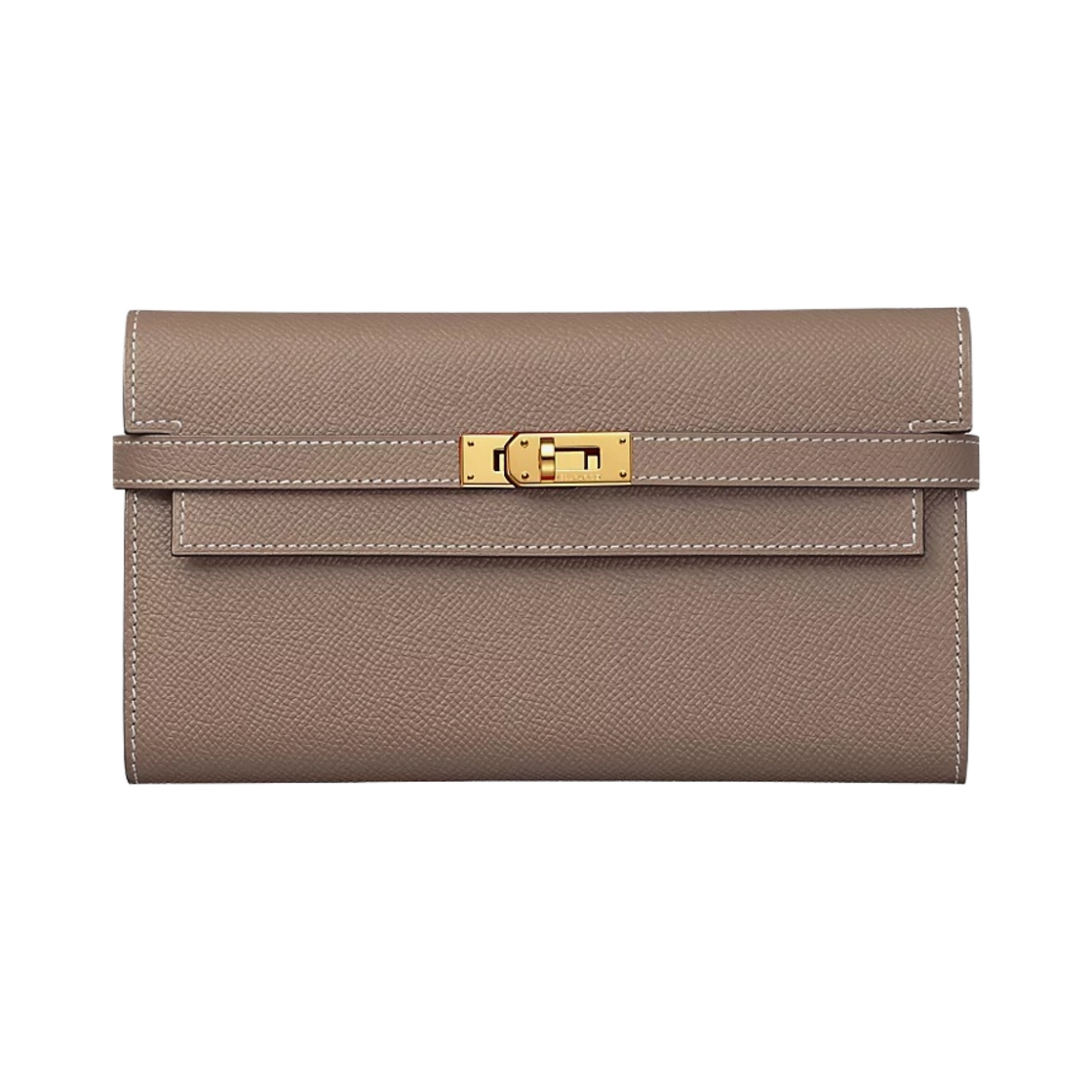 H051300CC18 Hermes Kelly Classic Wallet Etoupe & Gold Etoupe