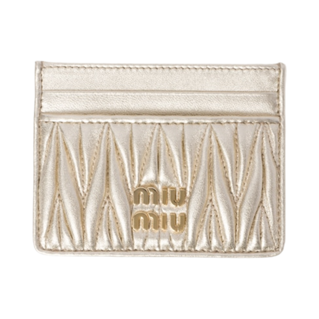 미우 미우 마테라쎄 나파 레더 카드 홀더 파이라이트(Miu Miu Matelasse Nappa Leather Card Holder Pyrite)
