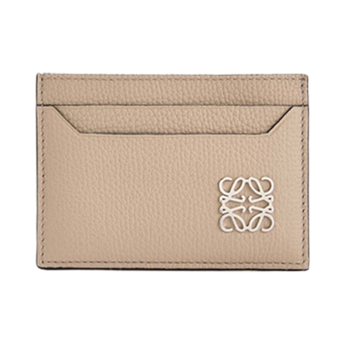 C821075X04-2150 Loewe Anagram Plain Card Holder In Pebble Grain Calfskin Sand