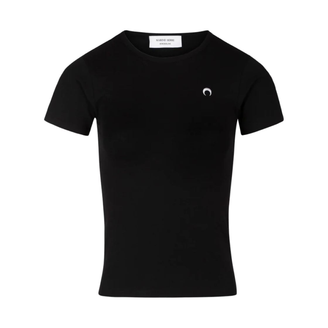 (W) 마린 세르 오가닉 코튼 미니 핏 티셔츠 블랙((W) Marine Serre Organic Cotton Mini Fit T-Shirt Black) - 1