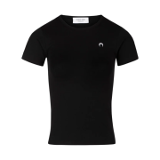 (W) Marine Serre Organic Cotton Mini Fit T-Shirt Black