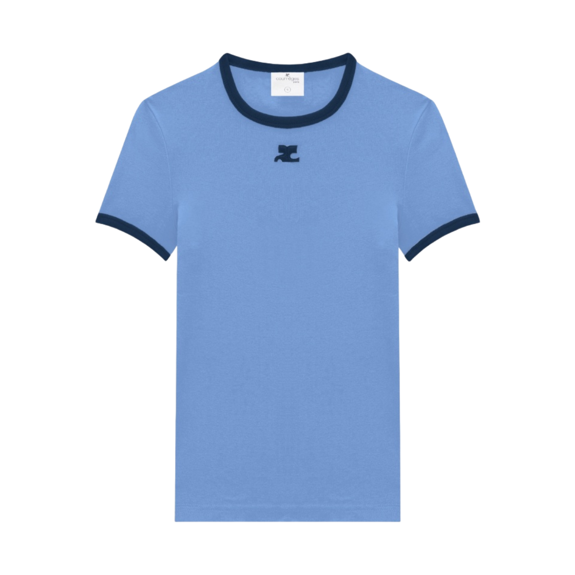 꾸레쥬 리에디션 범피 콘트라스트 티셔츠 스카이 오션 블루(Courreges Reedition Bumpy Contrast T-Shirt Sky Ocean Blue) - 1