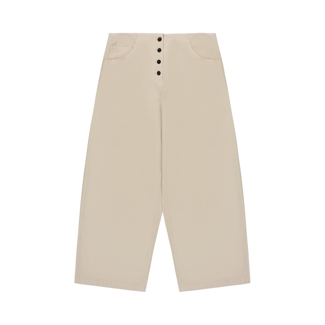 플레따 커브드 코튼 팬츠 크림(FLETTA Curved Cotton Pants Cream)