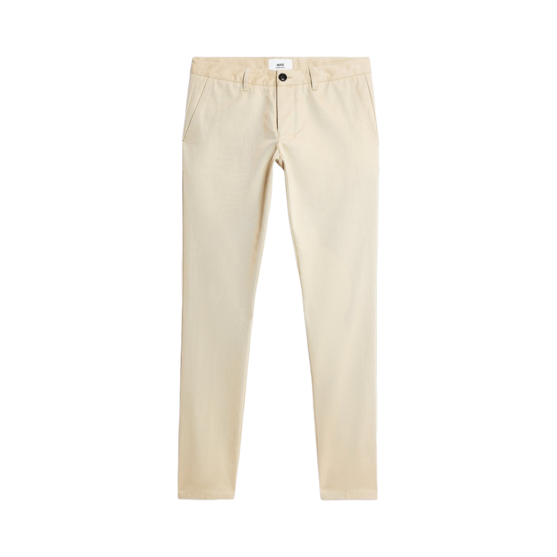 HTR619-CO0020-709 AMI Cigarette Fit Chino Trousers Vanilla