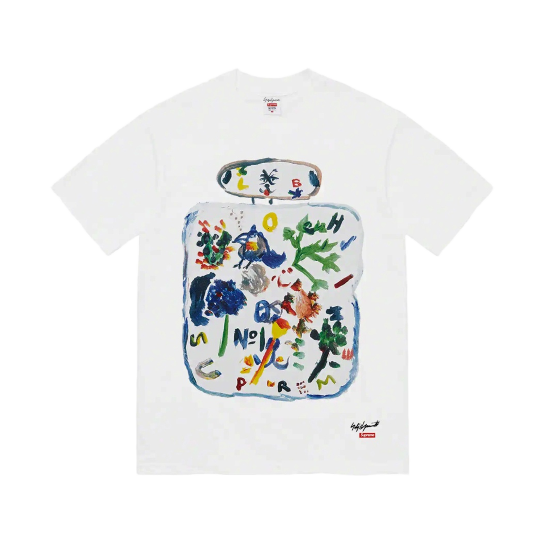 슈프림 x 요지 야마모토 페인트 티셔츠 화이트 - 22FW