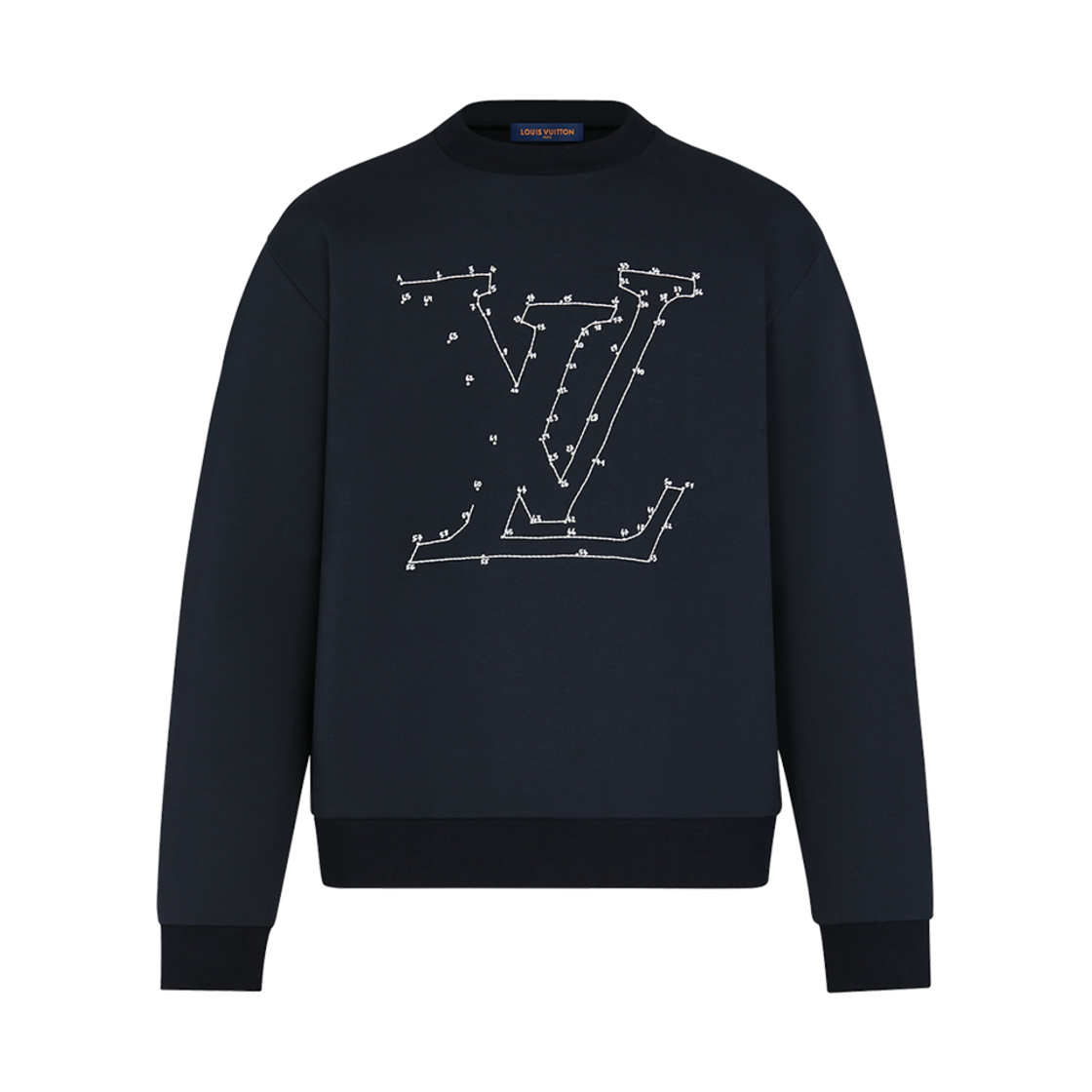 루이비통 LV 스티치 프린트 자수 스웨트셔츠 네이비(Louis Vuitton LV Stitch Print Embroidered Sweatshirt Navy)