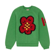 (W) Kenzo Varsity Merino Wool Jumper Grass Green