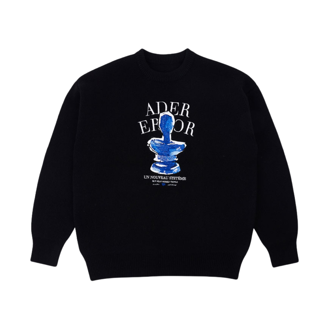 아더에러 포트레이트 트로피 로고 니트 블랙(Ader Error Portrait Trophy Logo Knit Black) - 1