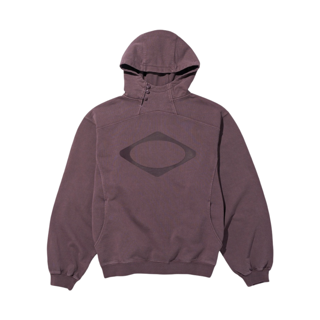 (W) 미스치프 롬버스 사이드 버튼 업 후드 워시드 레드 브라운((W) Mischief Rhombus Side Button Up Hoodie Washed Red Brown)