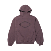 (W) Mischief Rhombus Side Button Up Hoodie Washed Red Brown