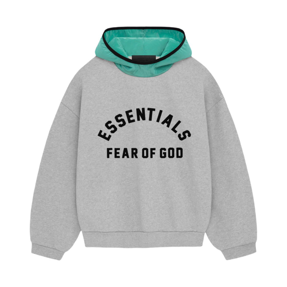- Essentials Nylon Fleece Hoodie Light Heather Grey - 24SS