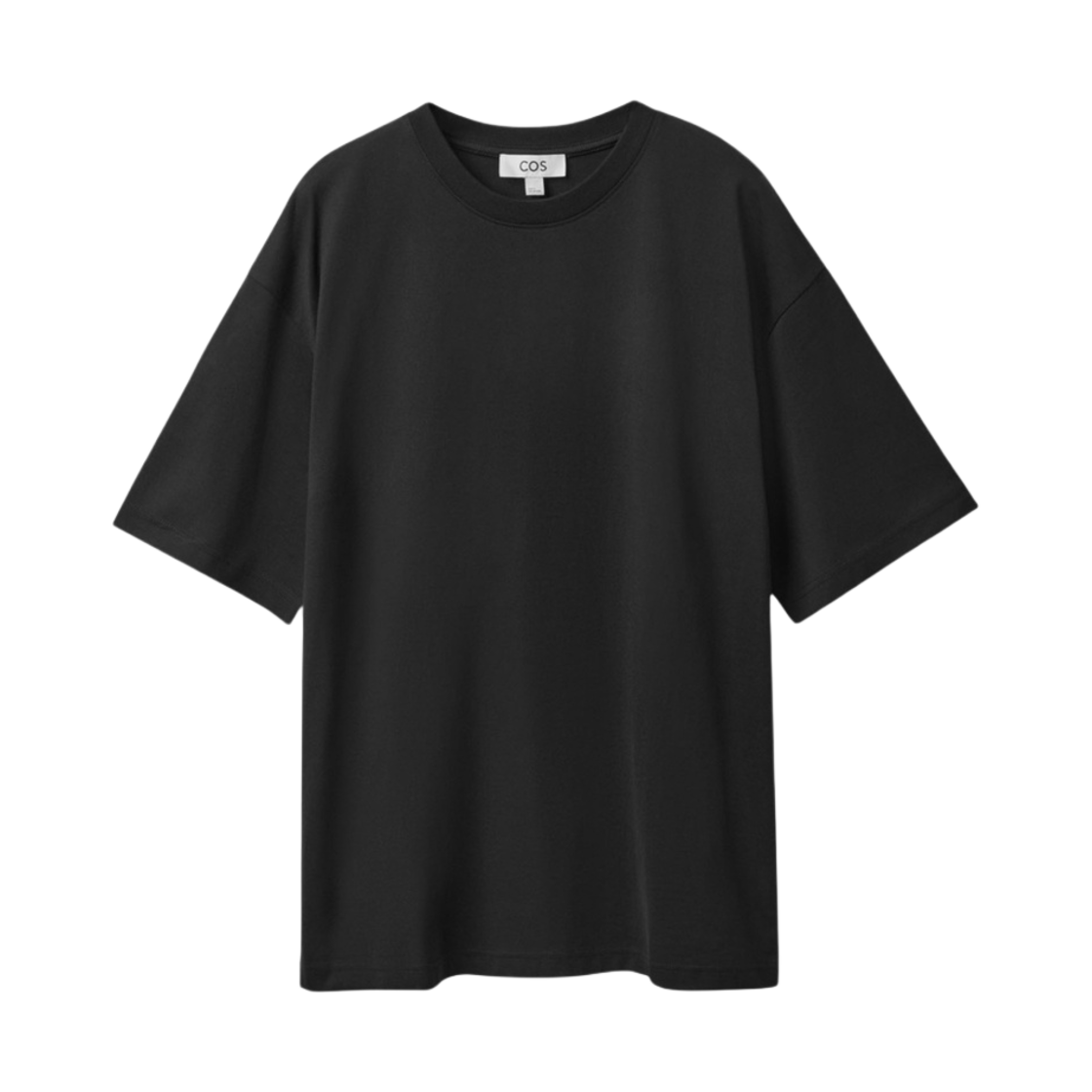 (W) 코스 오버사이즈 핏 티셔츠 블랙((W) COS Oversize-fit T-Shirt Black) - 1