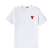 Play Comme des Garcons Red Double Heart T-Shirt White