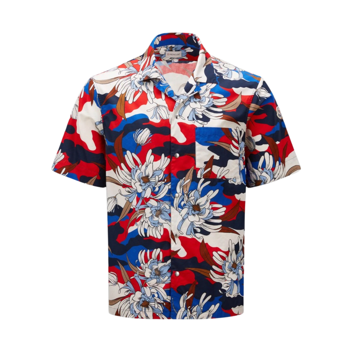몽클레르 프린티드 코튼 셔츠 베이지 레드 블루 - 23SS(Moncler Printed Cotton Shirt Beige Red Blue - 23SS) - 1