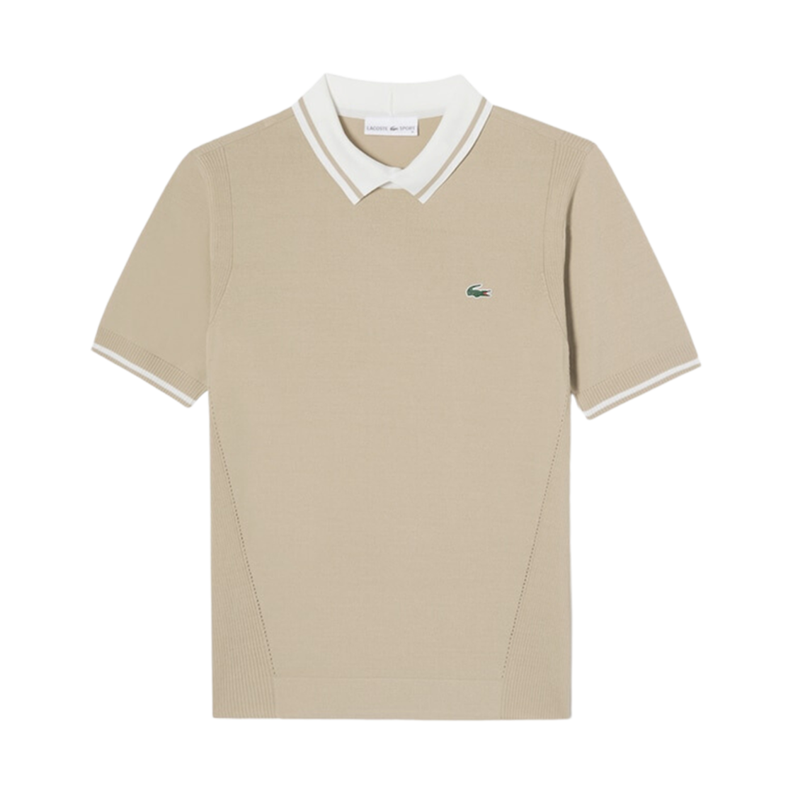 (W) 라코스테 에센셜 폴로 스웨터 베이지((W) Lacoste Essential Polo Sweater Beige) - 1