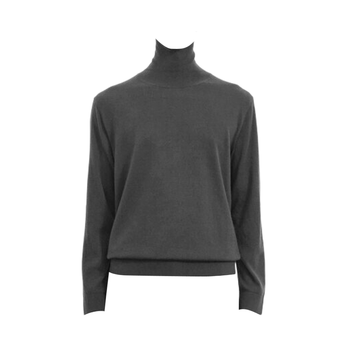 TH2EAKTU605M-DG Time Homme Cashmere Turtleneck Knit Top Dark Grey