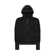 (W) Mischief Big Pocket Hoodie Washed Black