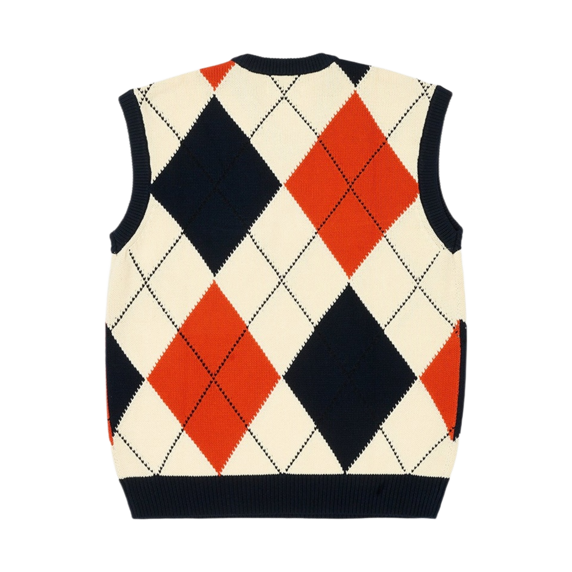 팔라스 아가일 니트 베스트 네이비 오렌지 - 23FW(Palace Argyle Knit Vest Navy Orange - 23FW) - 2