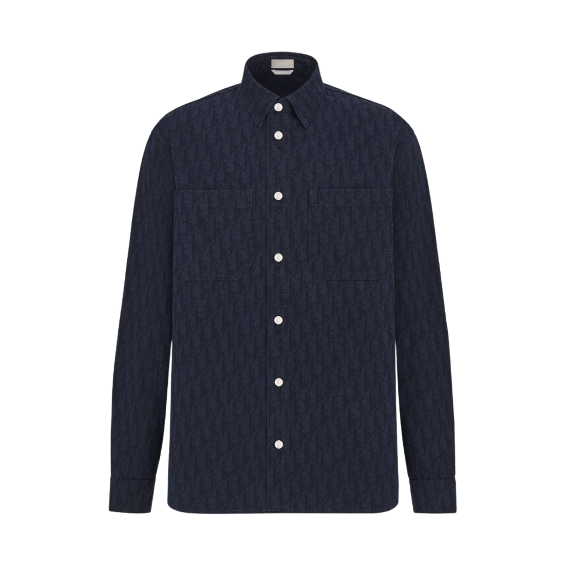 디올 오버셔츠 디올 오블리크 카스리 코튼 데님 네이비 블루 블랙(Dior Overshirt Dior Oblique Kasuri Cotton Denim Navy Blue Black) - 1