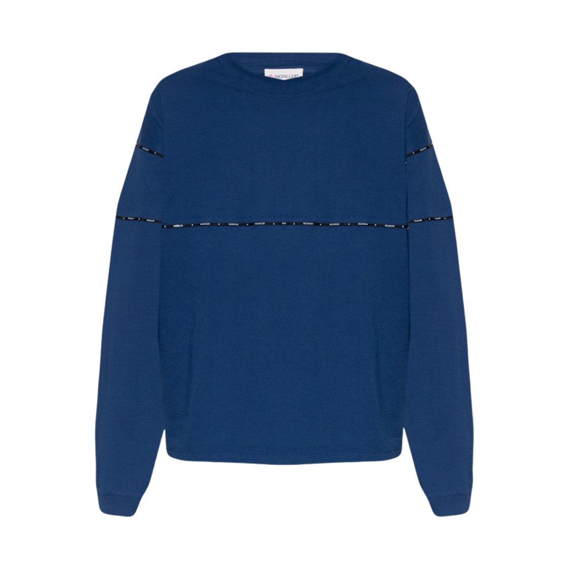 H1-091-8D00006-829H8-76K Moncler Logo Piping Long Sleeve T-Shirt Bright Blue
