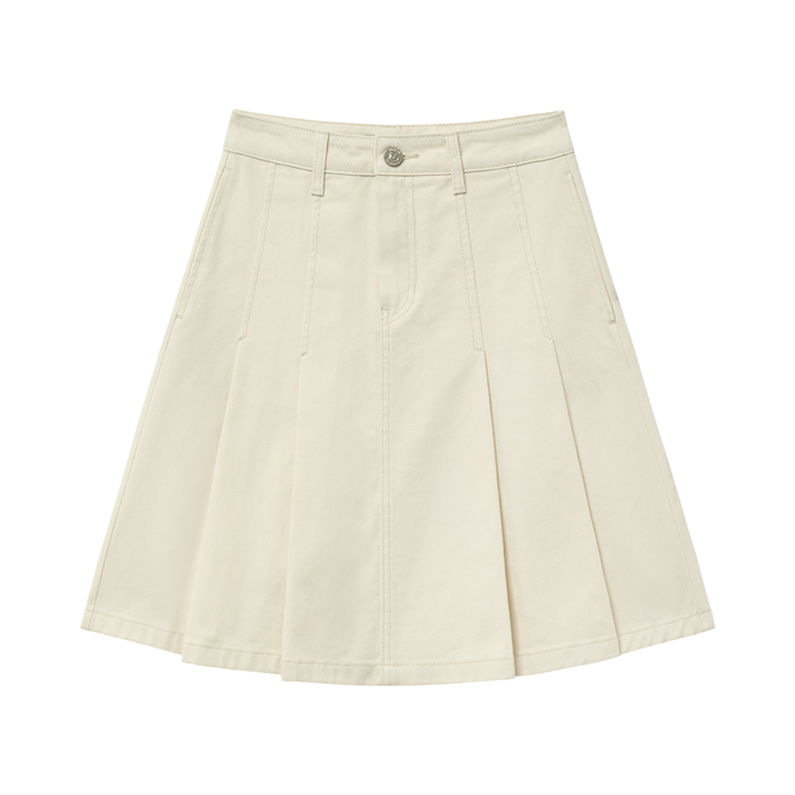 데이지신드롬 플리츠 데님 스커트 크림