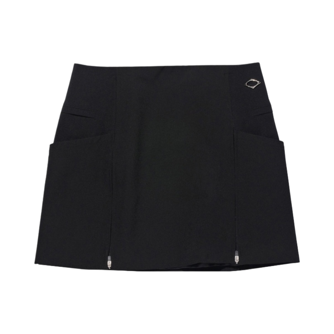 (W) 미스치프 지퍼 슬릿 스커트 블랙