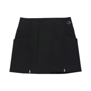 (W) Mischief Zipper Slit Skirt Black