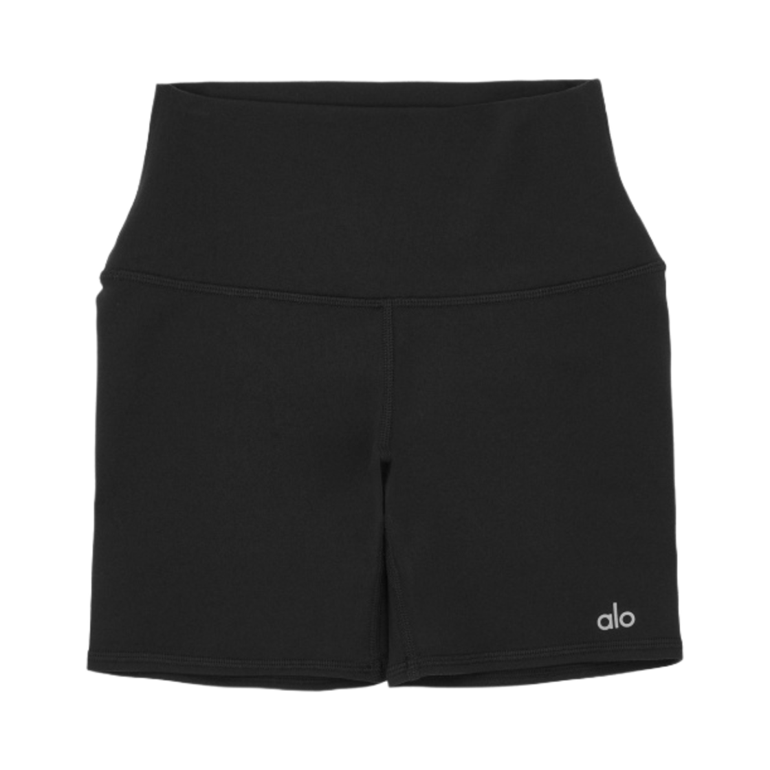 (W) 알로 요가 에어브러쉬 하이 웨이스트 5인치 바이커 쇼츠 블랙((W) Alo Yoga Airbrush High Waist 5 in Biker Short Black)