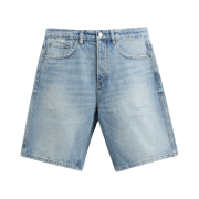 Zara Straight Fit Denim Bermuda Pants Medium Blue