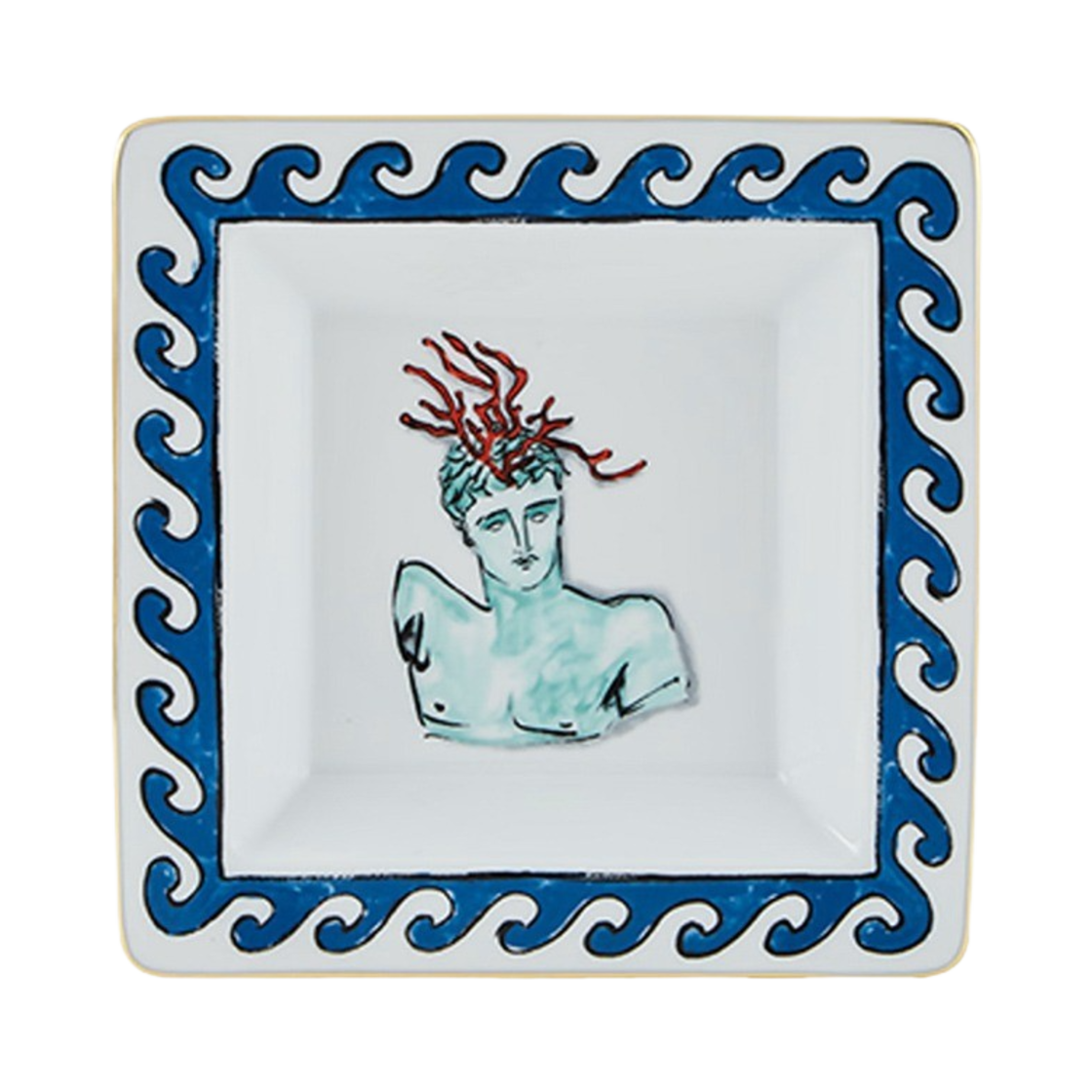 VAUT300173 GINORI1735 Il Viaggio di Nettuno Small Square Change Tray