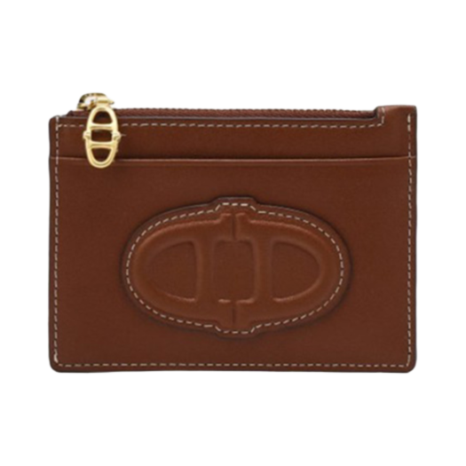 AAHO5E450W2 Athe Vanessabruno Leather Zipper Card Wallet Brown