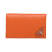 Prada Saffiano Leather Card Holder Papaya