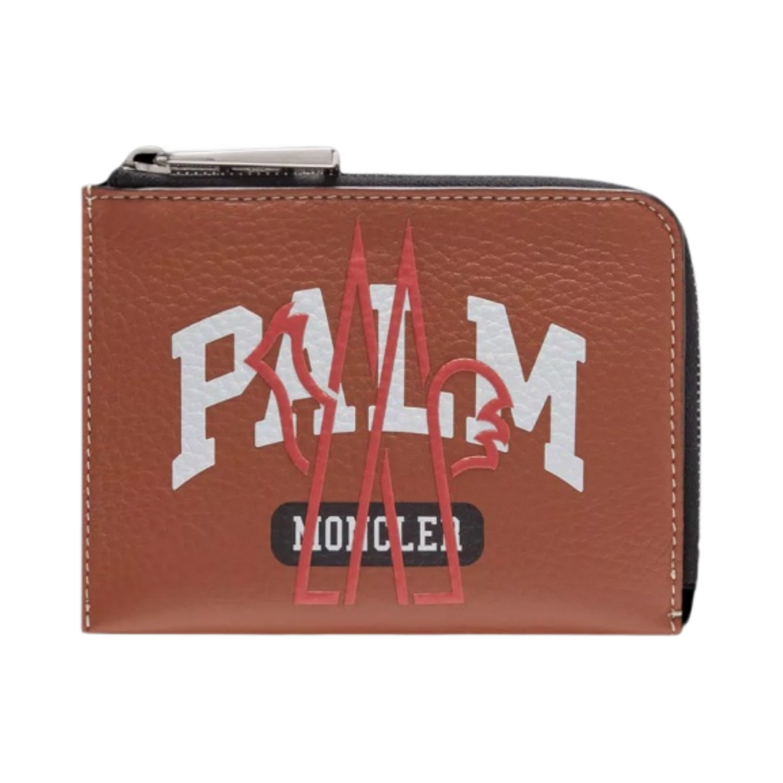 몽클레르 x 팜 엔젤스 로고 레더 카드 홀더 브라운 - 23FW(Moncler x Palm Angels Logo Leather Card Holder Brown - 23FW)