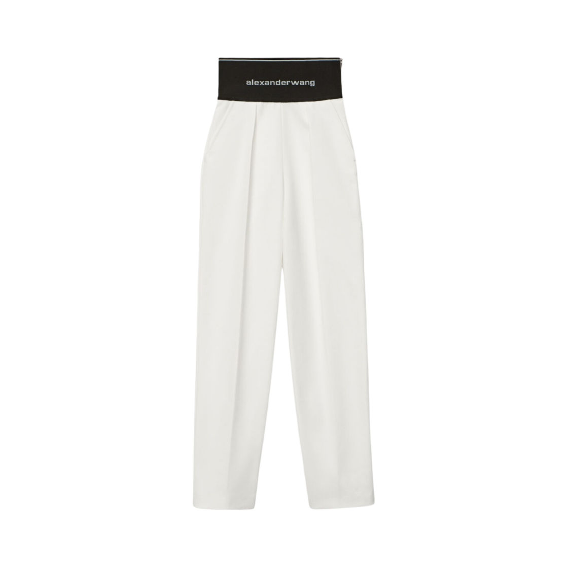 (W) 알렉산더 왕 코튼 테일러링 스트레이트 레그 트라우저 스노우 화이트((W) Alexander Wang Straight Leg Trouser in Cotton Tailoring Snow White)