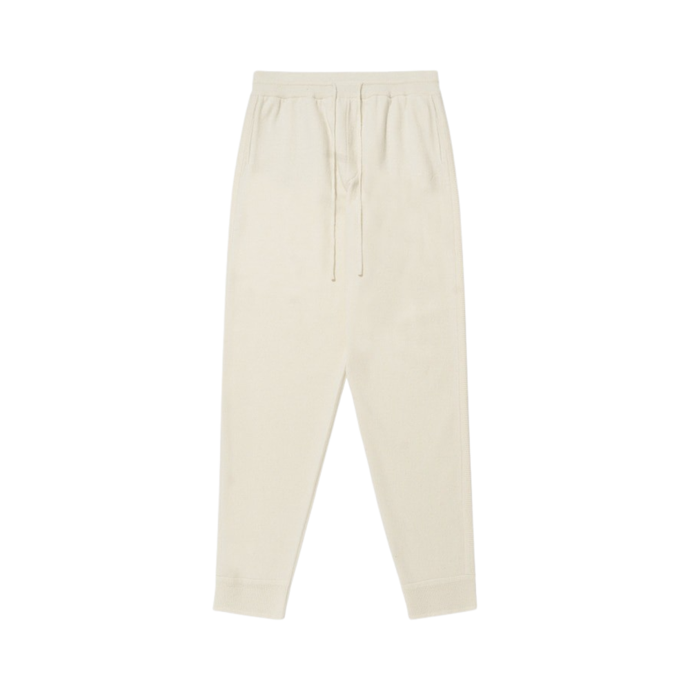 BR024PCP0001C02 BY RANG Wool-Cashmere Logo Track Pants Ivory