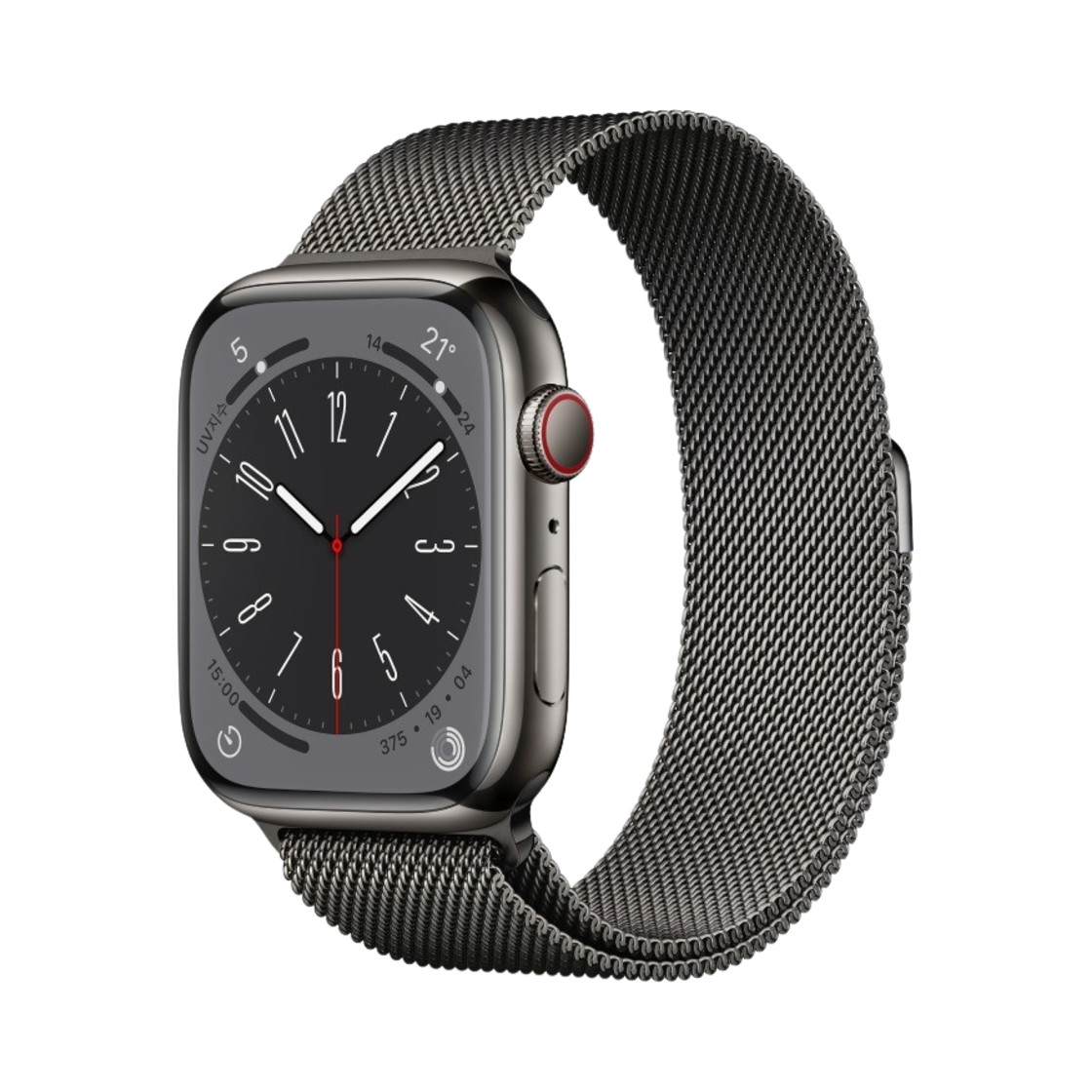 애플 워치 8 45mm 셀룰러 그래파이트 스테인리스 스틸 케이스 밀레니즈 루프 그래파이트 (국내 정식 발매 제품)