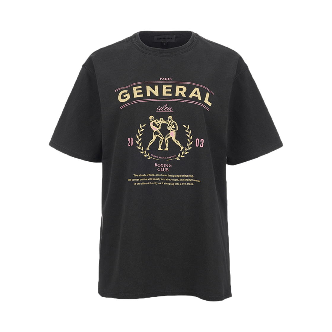 제너럴아이디어 유니섹스 피그먼트 복싱 반팔티 차콜